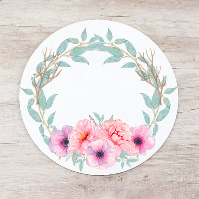 Customizable Pink Flower Placemat